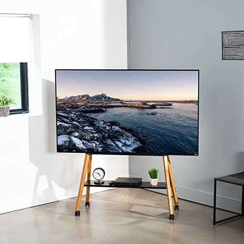VIVO Rolling Artistic Easel TV Stand 49-75 inch Black Frame