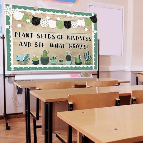 120 Pcs Potted Plant Bulletin Board Set for Classroom and Home