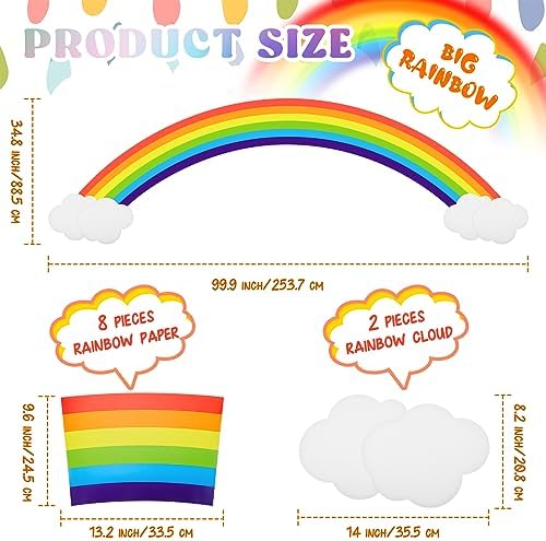 Glenmal 21 Pcs Jumbo Rainbow Bulletin Board Set