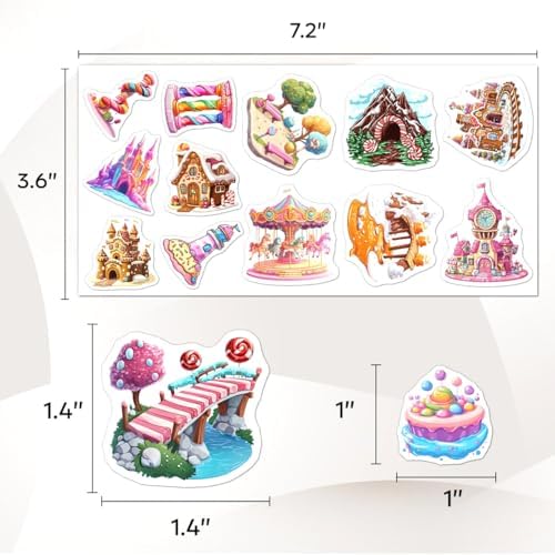 108 PCS Candyland Stickers for Kids Crafts and Party Favors