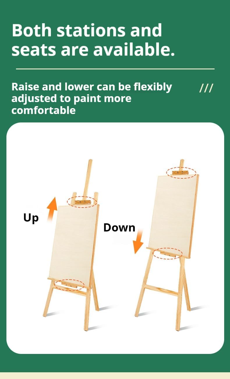 Adjustable Wooden Easel for Art and Display
