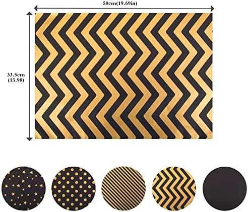 Larcenciel 50 Sheets Black Gold Tissue Paper 5 Styles for Gift Wrapping