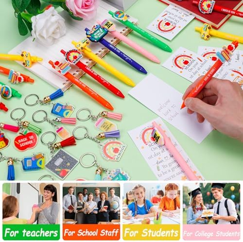 24 Piece Back to School Pens Keychains Greeting Cards Set