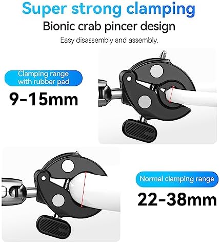 TELESIN 360 Dual Ball Clamp Mount for GoPro and Action Cameras