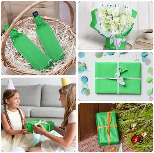 Naler 60 Sheets Green Tissue Paper for Gift Wrapping