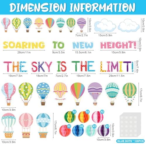 3D Hot Air Balloon Bulletin Board Decorations