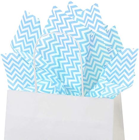 Flexicore Packaging Black Chevron Tissue Paper 15x20 Inch 10 Sheets