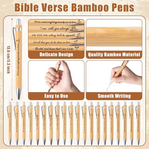 Haooryx Christian Bible Pen Bookmark Set 20 Pieces