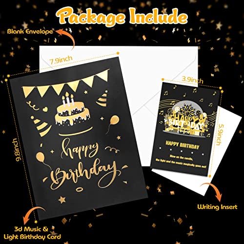 Musical Pop Up Birthday Card with LED Light and Happy Birthday Music