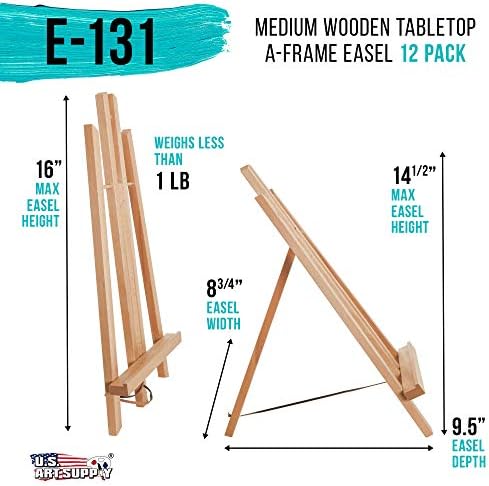 US Art Supply 14 Inch Medium Tabletop Easel Pack of 12