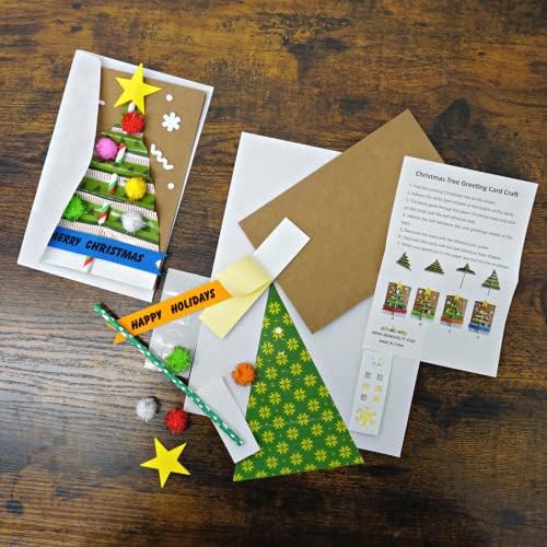 4Es Novelty Christmas Card Craft Kit for Kids 12 Pack