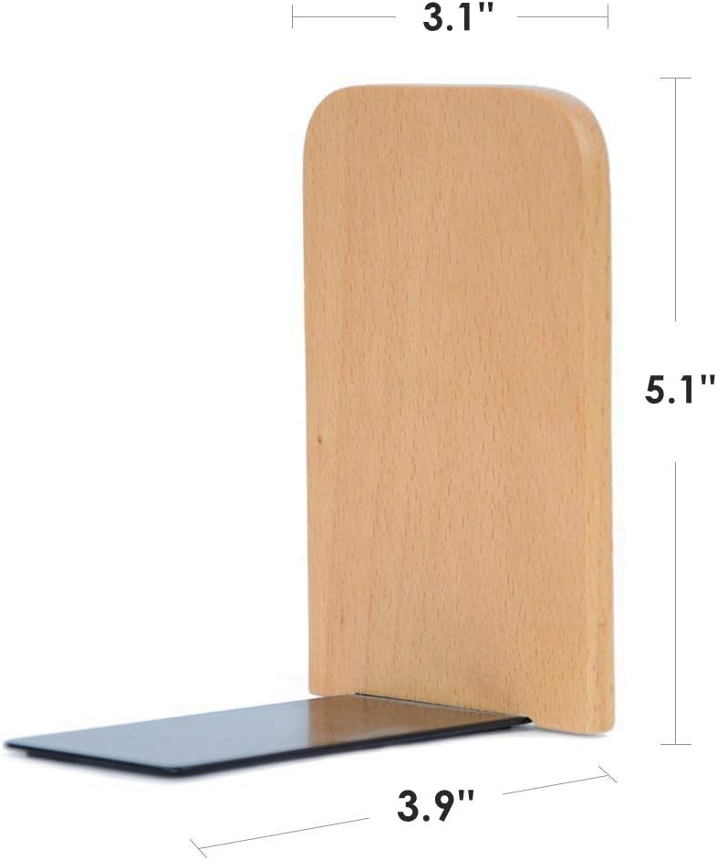 Pandapark Wood Bookends 1 Pair Non-Skid