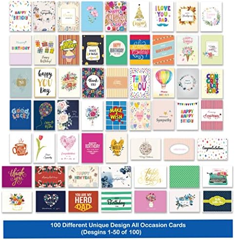 Janvale 100 All Occasion Cards Assortment Box