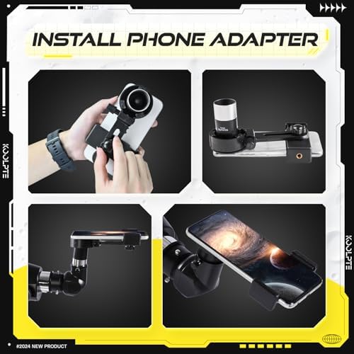 Koolpte 90mm Aperture Telescope with AZ Mounting Base and Phone Adapter