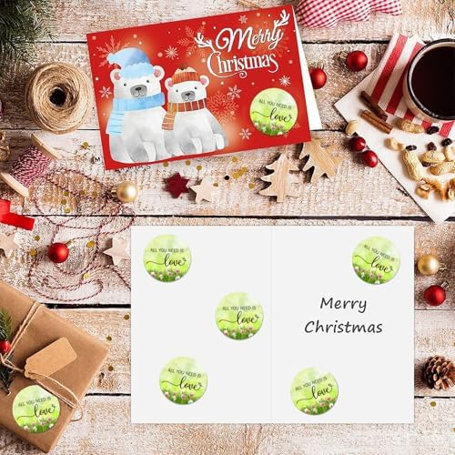 15in Round Label Stickers 100pcs Love Quotes Seals