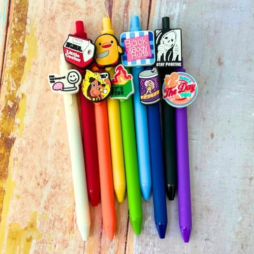 9pc Funny Charm Pen Set with Humor Designs