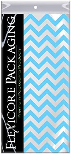 Flexicore Packaging Black Chevron Tissue Paper 15x20 Inch 10 Sheets