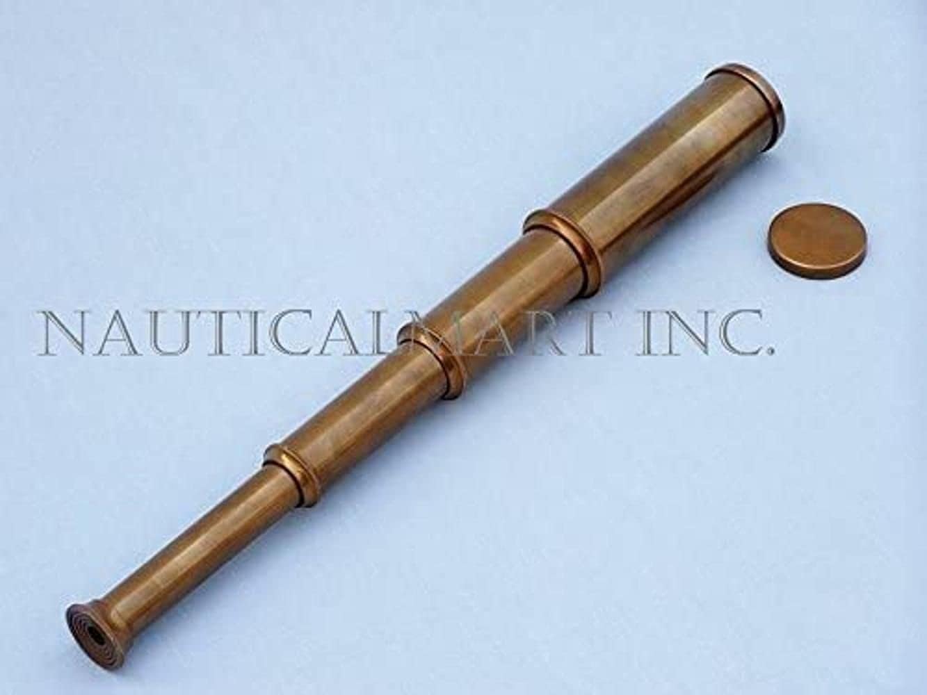 Maritime Brass Telescope with Lid and 8X Magnification