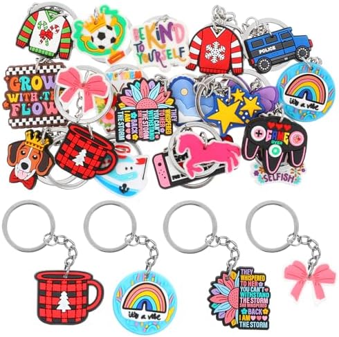 20Pcs Mixed Cute Keychains Set for Classroom Gifts and Party Favors