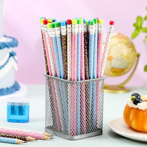 48 Donut Sprinkle Pencils with Erasers for Parties and School