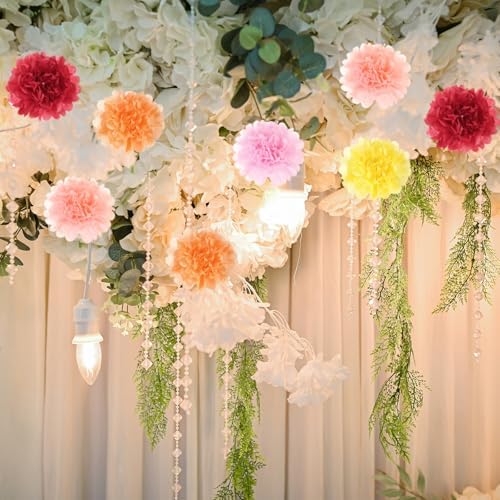MECCANIXITY 5Pcs Black Paper Pom Poms for Decor