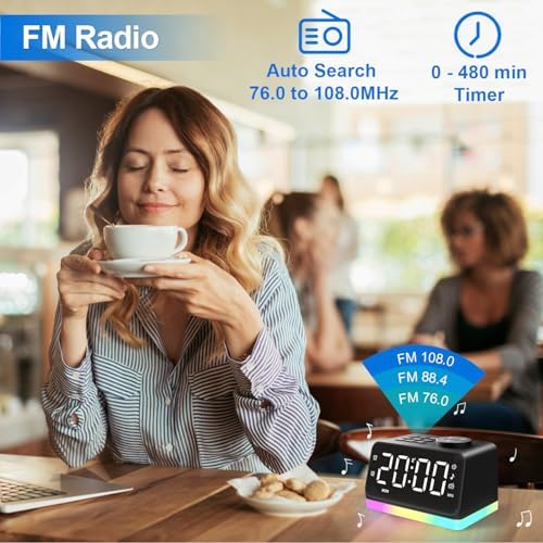 JALL Digital Alarm Clock with FM Radio and Night Light