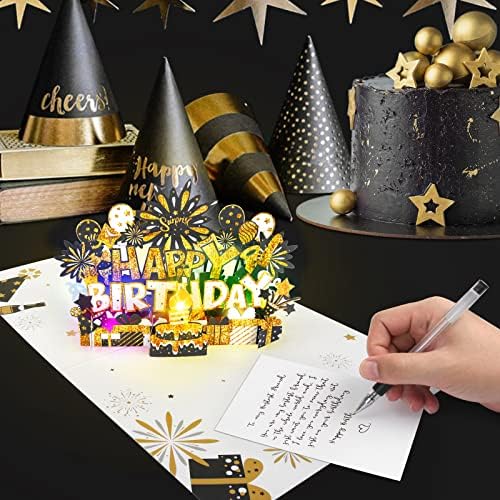 Musical Pop Up Birthday Card with LED Light and Happy Birthday Music