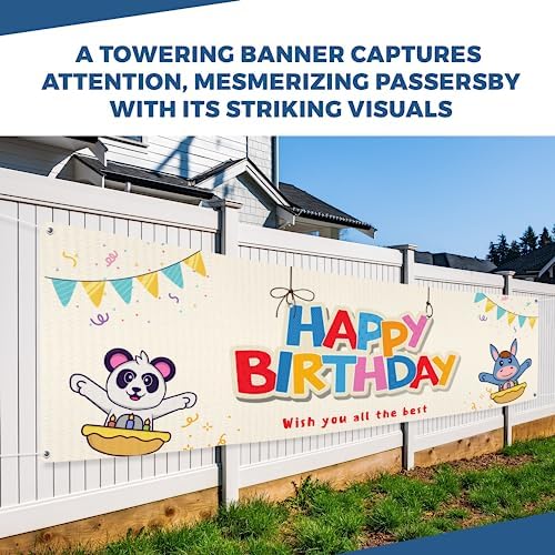 Happy Birthday Banner Sign 6x2 Ft Outdoor Indoor Use