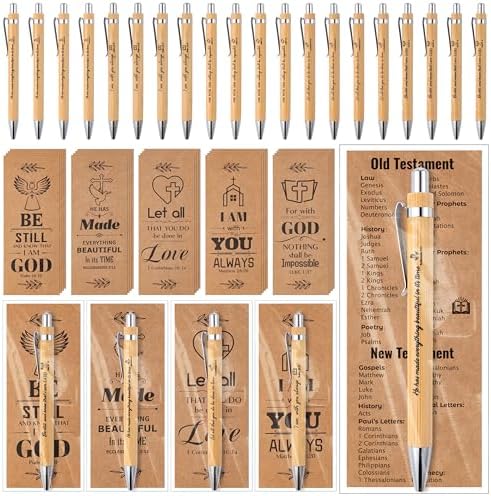 Haooryx Christian Bible Pen Bookmark Set 20 Pieces