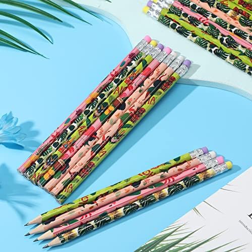 Geyee 36 Pcs Hawaiian Shark Themed Pencils