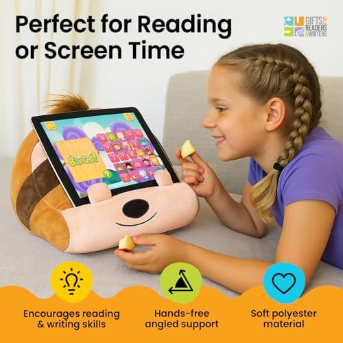 Fun iPad Stand for Kids Cuddly Book Holder and Reading Pillow