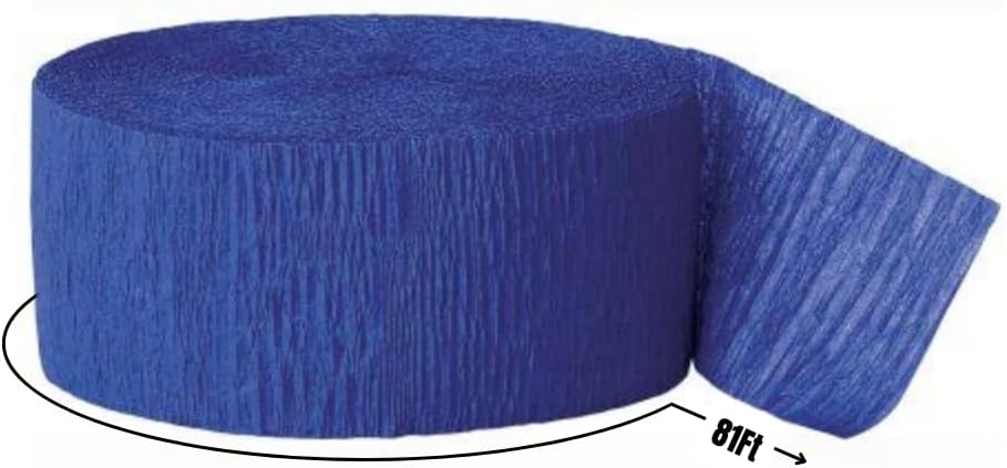 Bright Royal Blue Crepe Paper Roll - 81 1 Count