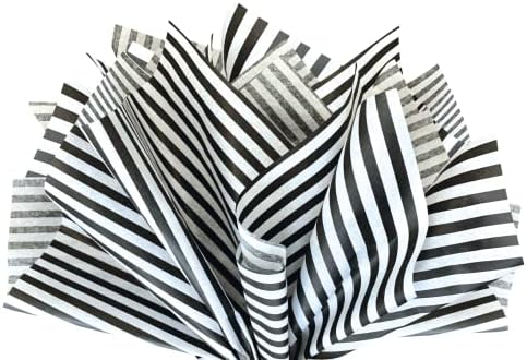 Flexicore Packaging Black Pin Stripe Tissue Paper 10 Sheets