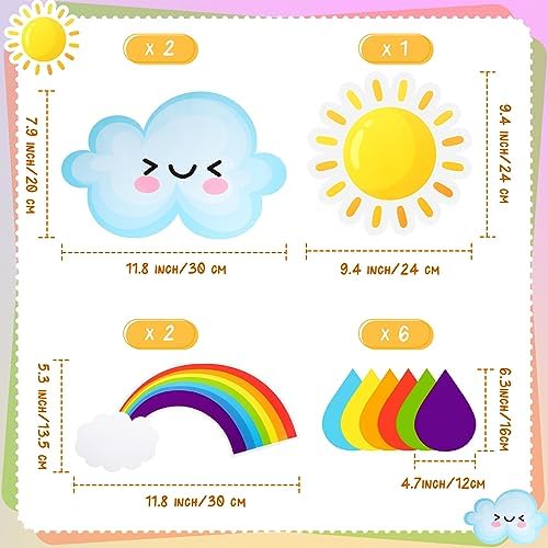 Glenmal 21 Pcs Jumbo Rainbow Bulletin Board Set