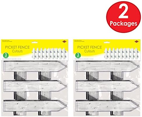 Beistle 6 Piece White Picket Fence Border Decorations