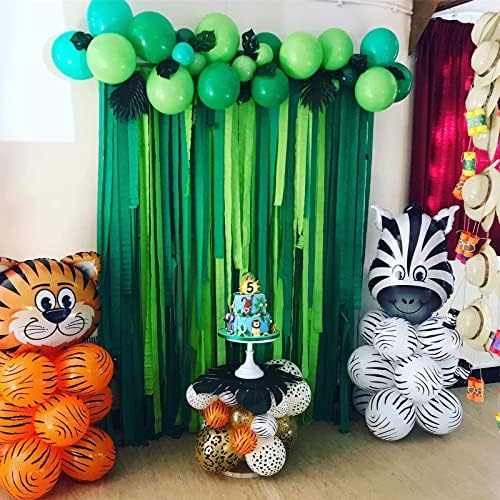 PartyWoo Crepe Paper Streamers Green 4 Rolls 328ft