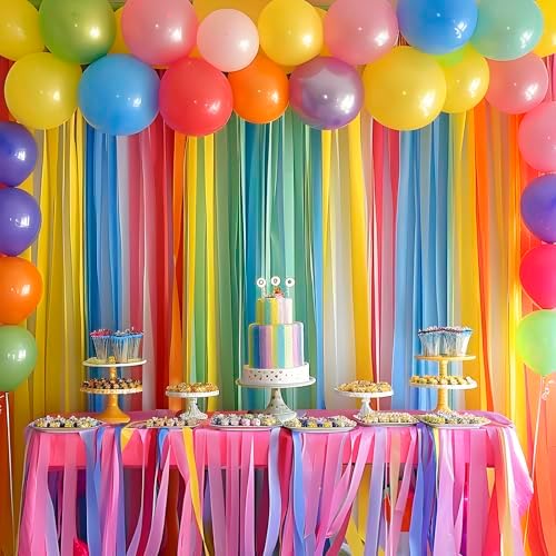 12 Rolls Crepe Paper Streamers for Party Decorations