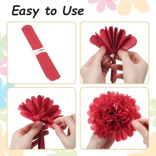 MECCANIXITY 5Pcs Black Paper Pom Poms for Decor