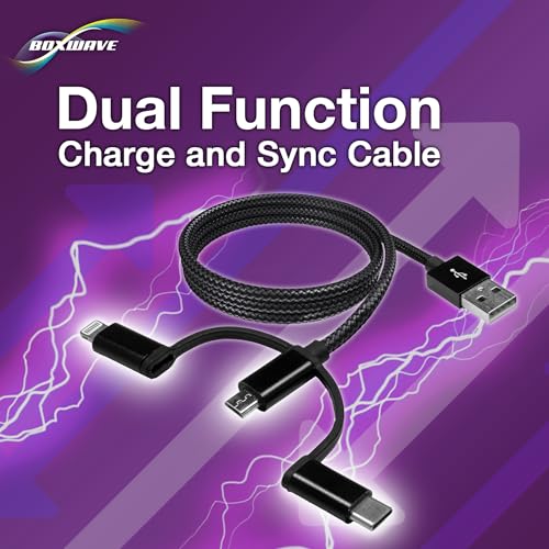 BoxWave AllCharge 3-in-1 USB Cable - Jet Black