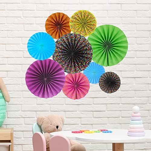 12 Piece Confetti Hanging Paper Fans for Classroom Decorations
