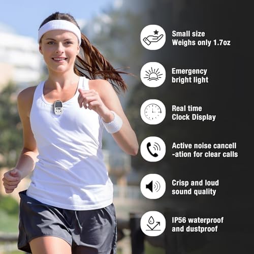 Wearable Bluetooth Speaker with LED Lighting and Clock Display