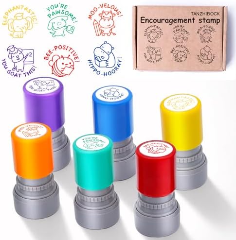 TANZHIBOCK 6-Piece Teacher Stamp Set for Classroom Grading