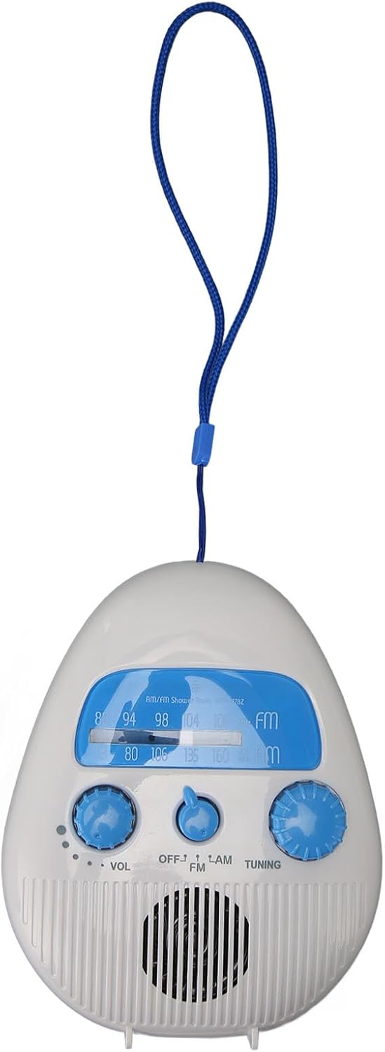 Shower Radio with AM FM Splash Proof and Rotating Knob