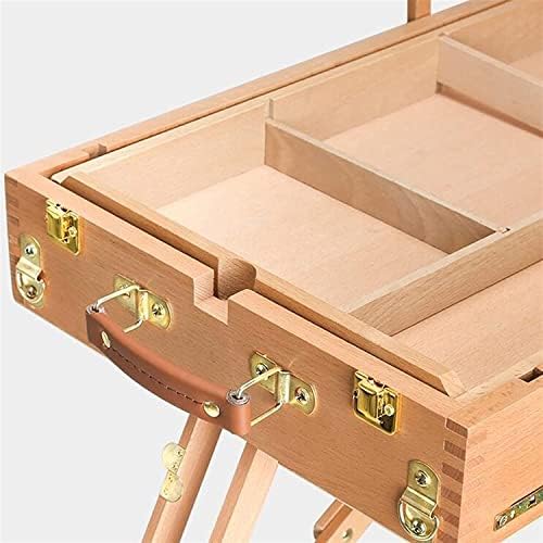 Foldable Oil Painting Box with Adjustable Wooden Easel