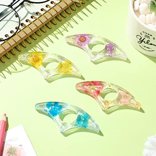 4 Dried Flower Resin Book Page Holders with Arch Design
