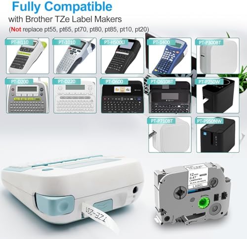 6-PK Lonitul Label Tapes for Brother TZe-231