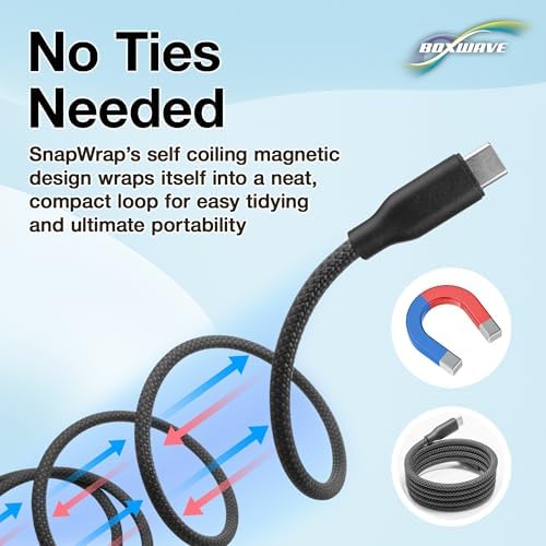 BoxWave Cable USB-C to USB-C 3ft SnapWrap for OnLyee CR1024