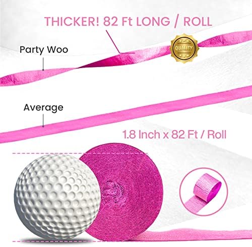 PartyWoo Crepe Paper Streamers 4 Rolls Deep Pink