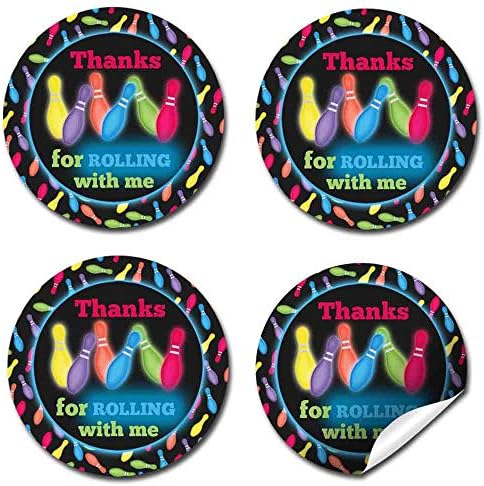 Cosmic Glow Bowling Sticker Labels for Kids