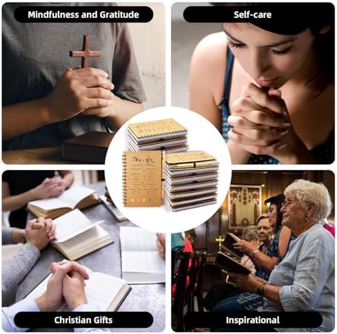 100 PCS Christian Prayer Journal Set with Spiral Notebook and Bamboo Pens
